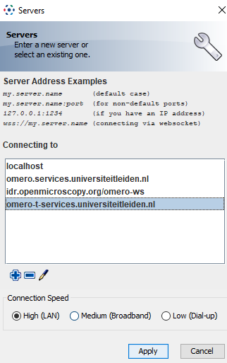 Add server dialog