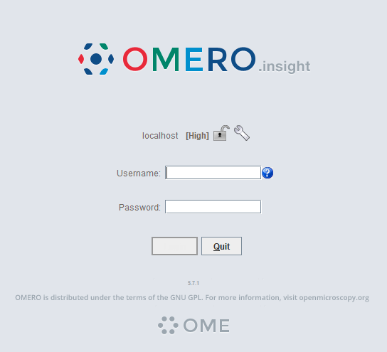 OMERO.insight server settings